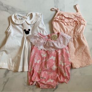 TBBC Beaufort Bonnet | Mudpie | Benoit & Matisse Dress/Romper Bundle - 3T